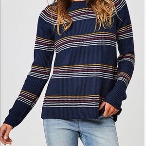 Carve Designs Navy Stripe Side-Slit Cabana Sweater